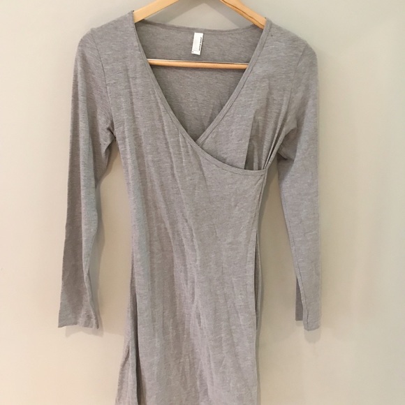 light grey wrap dress